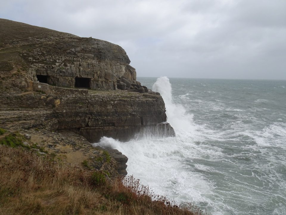 Big waves hitting by storm Francis